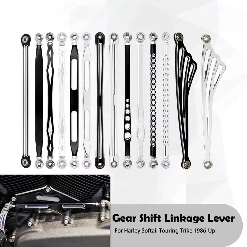 Motorcycle 330mm Gear Shift Linkage Aluminum Levers For Harley Touring Road King Glide FLHT FLHX Softail Fat Boy FLHC 1986-2024