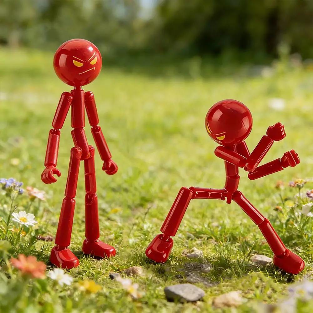 3D Printed Stickman Action Figure Toy with Movable Joints,Novelty Assembled Robot Mannequin Multi-jointed Stickman Toy ﻿