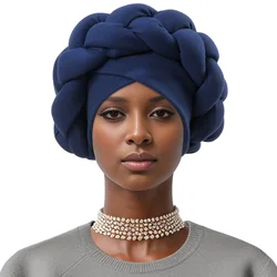Braided Twisted Headscarf African Women Fashion Headscarf Headtie Head Wraps Party Headwear Headdress Hat Bonnets Inner Hijab Ca