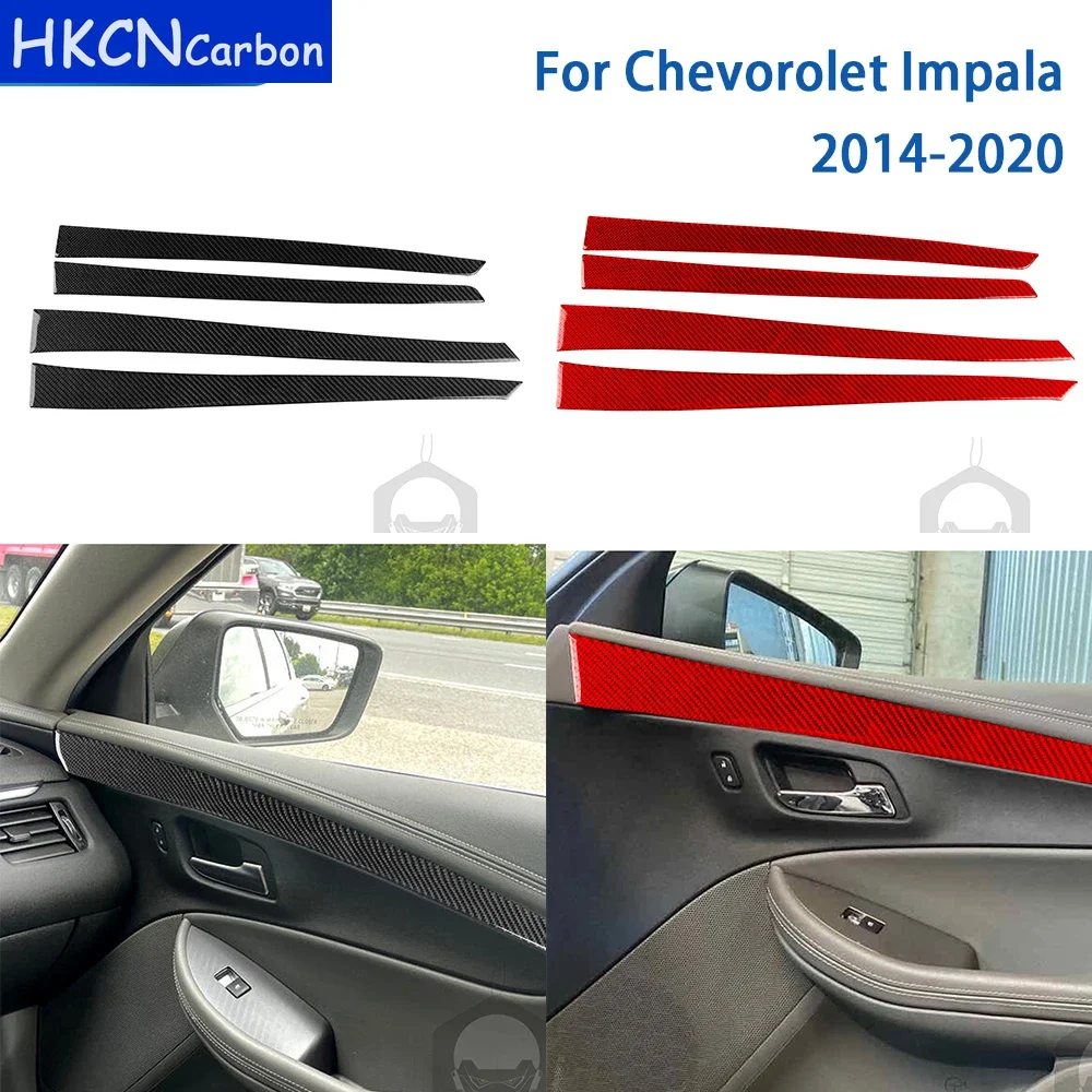 For Chevrolet Impala 2014-2020 Accessories Carbon Fiber Car Interior Door Panel Trim Sticker Decoration