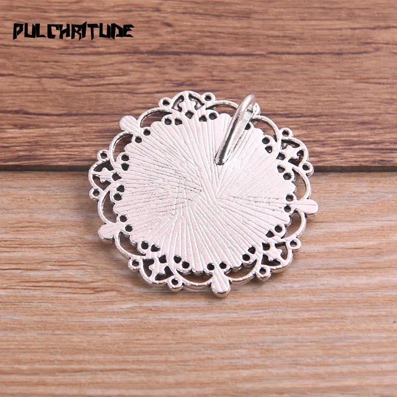 2pcs Vintage Two Color Round Cameo Filigree Cabochon Settings 39mm(Fit 25mm dia) Metal Photo Jewelry Making