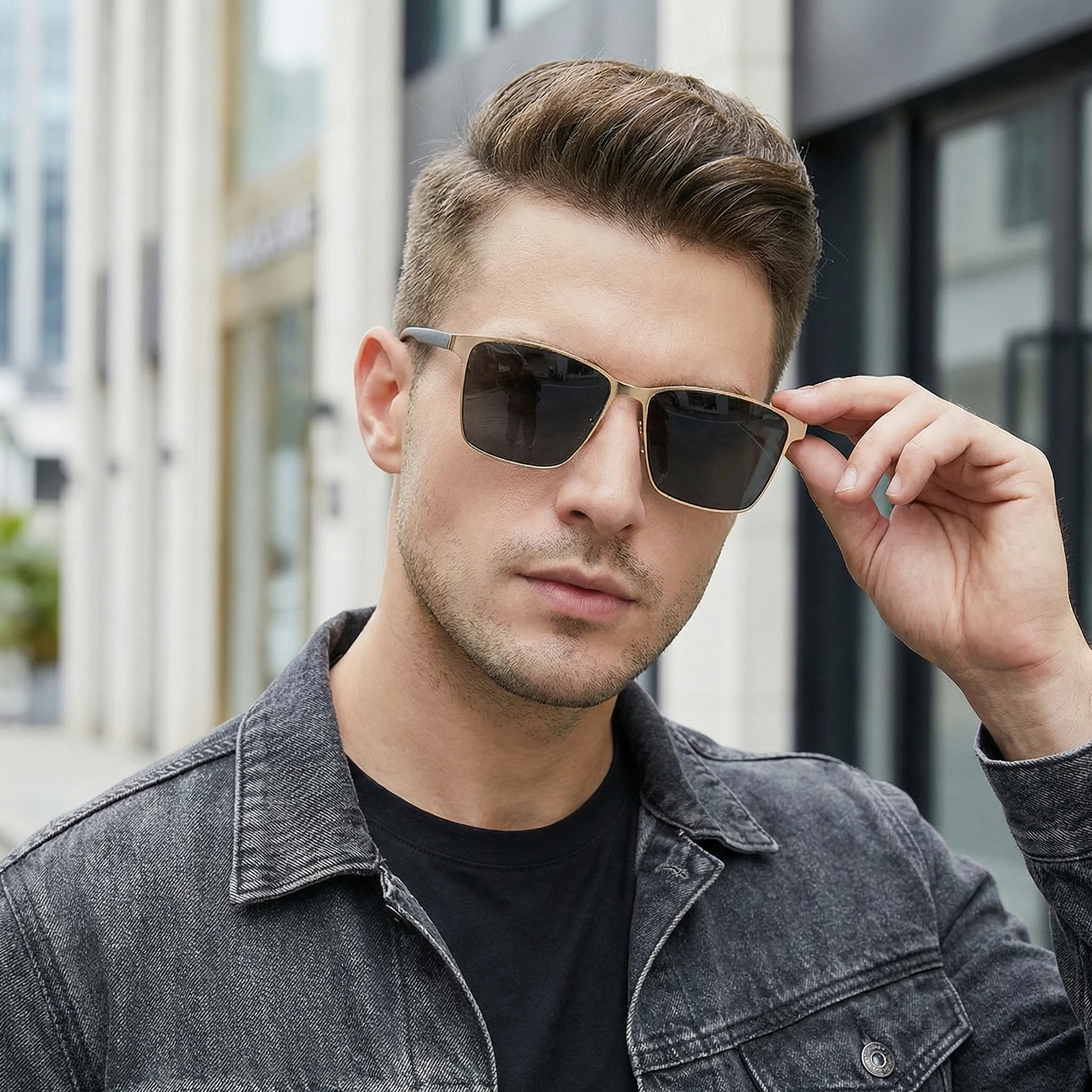 Thin Metal-Frame Square Sunglasses — product information 2