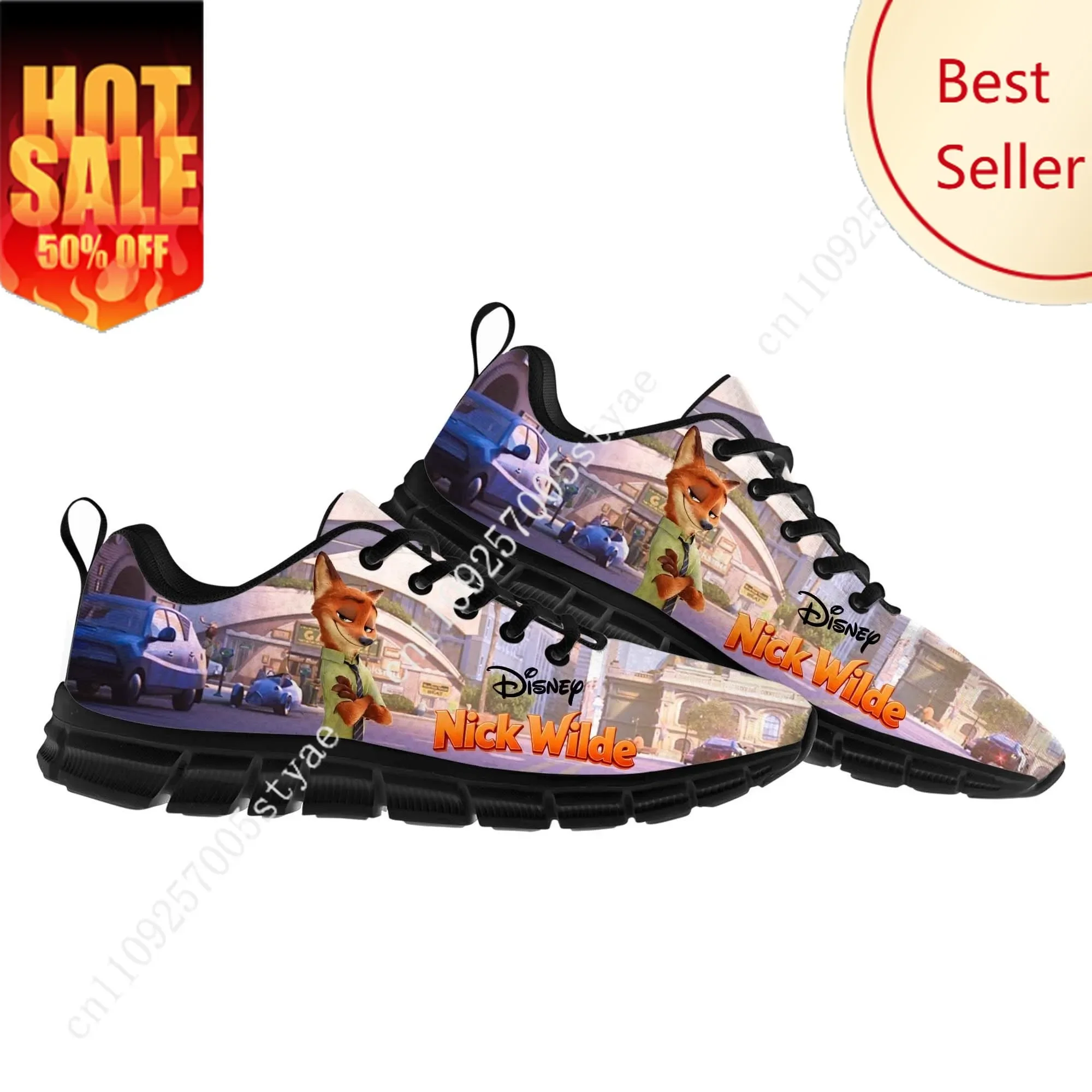 

Nick Wilde Judy Hopps Sports Shoes Disney Cartoon Decorate Sneakers Design Your Photo Logo Text Party Holiday Gifts Custom Shoe