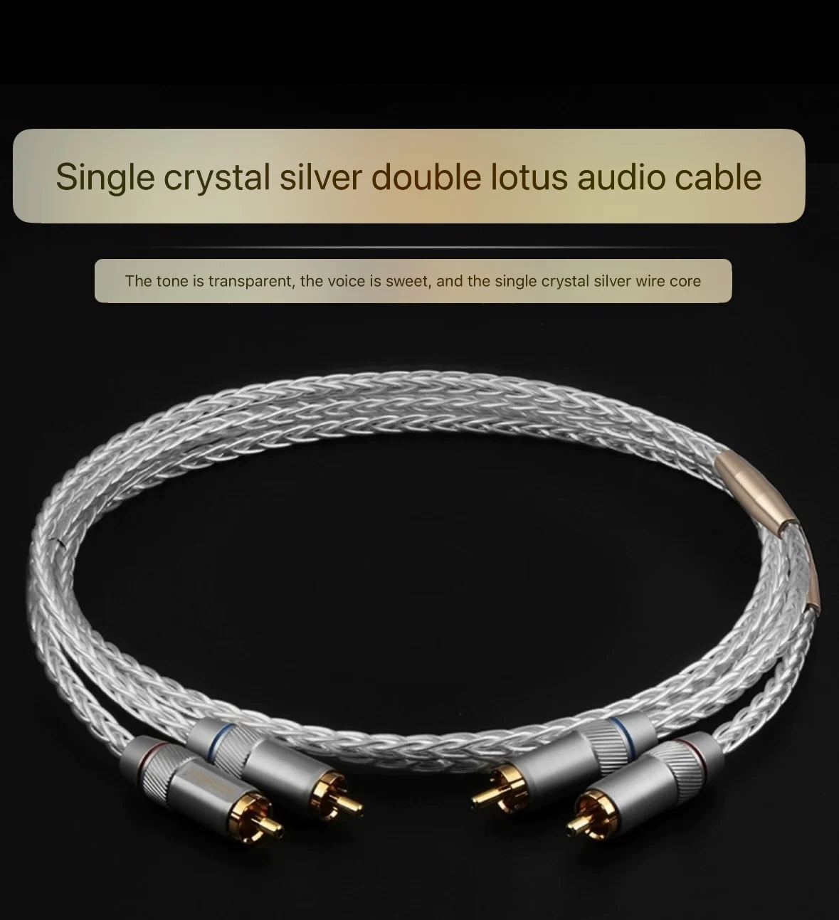 Fever-grade rca audio cable two-to-two pairs of lotus signal line pure single crystal copper silver CD amplifier audio connectio