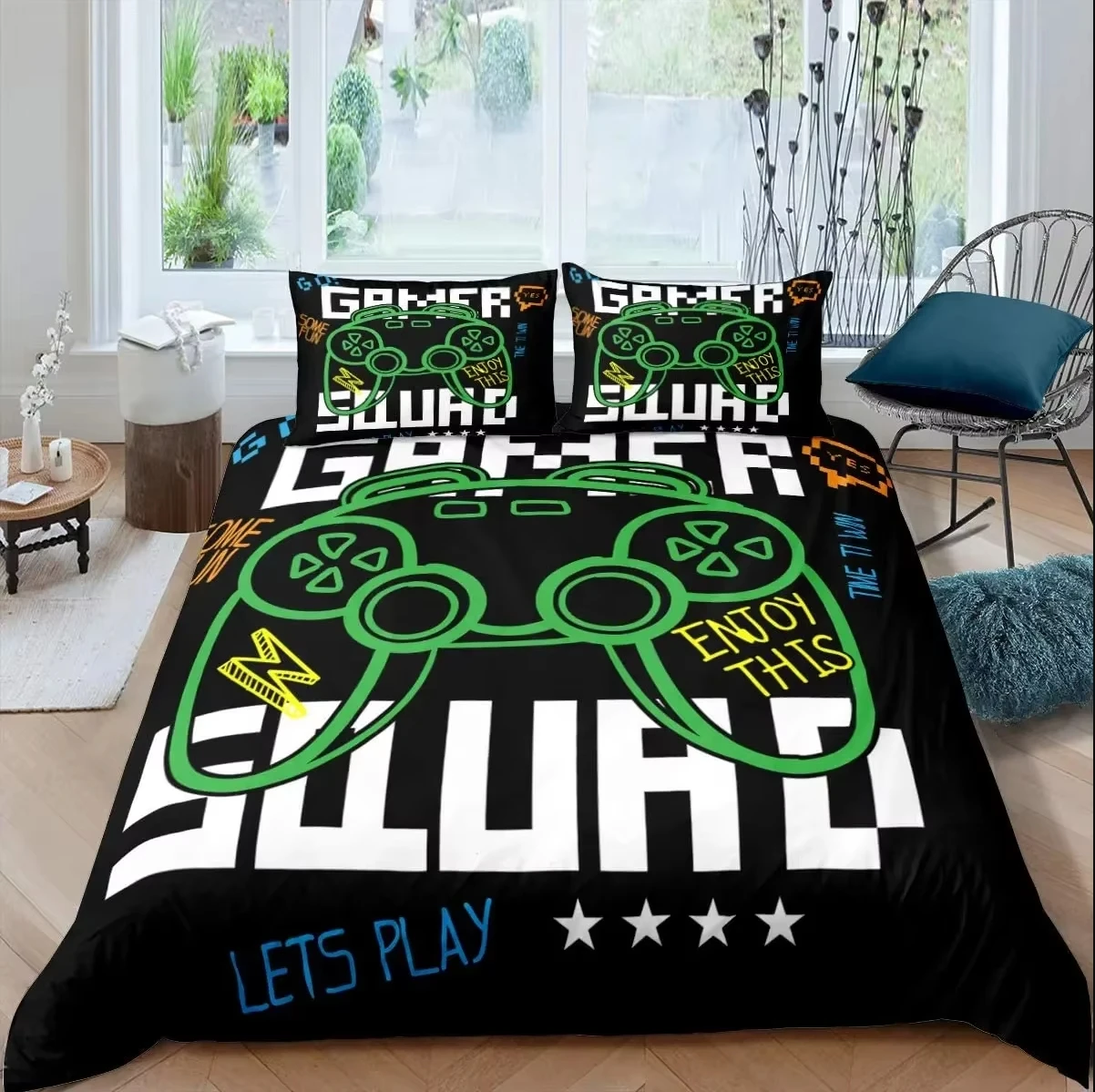 

3D Printed Game gamepad Bedding Set Boys Girls Twin Queen Size Duvet Cover Pillowcase Bed Kids Adult Fashion Home Textileextile