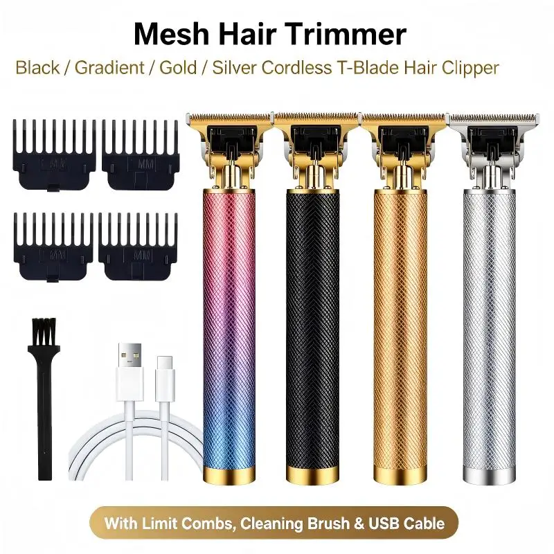 Rechargeable Electric Hair Clipper Wireless Hair Trimmer Easy Operation Design with Limit Combs Household Barber Supplies
