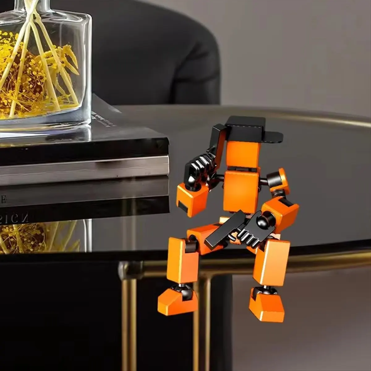 ABJX Robot Action Figure - Articulated Mini Mechanical Model, Full Body Movable, Ideal Desk Decor & Gift for Collectors B DROP S