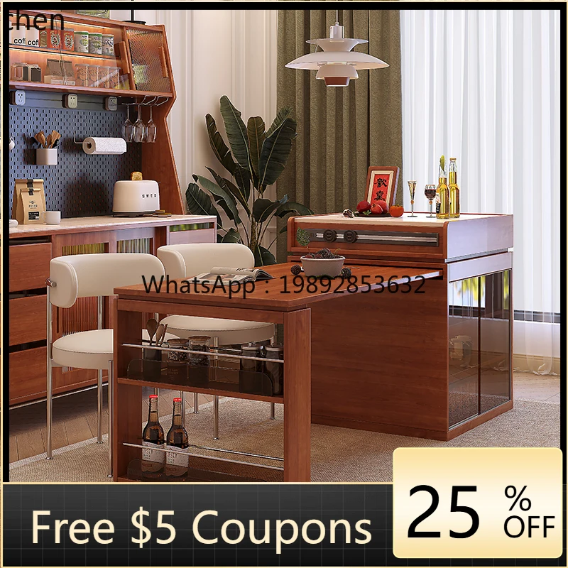 

U6 Household Storage Multifunctional Dining Table Kitchen Island Dining Table and Chairs