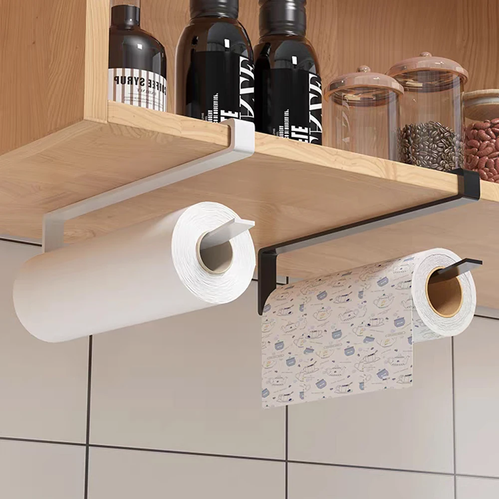 

Kitchen Hanging Paper Roll Holder Accessories Towel Rack Hanging Shelf Storage Organizers Toilet Home Tissue Storage Rack