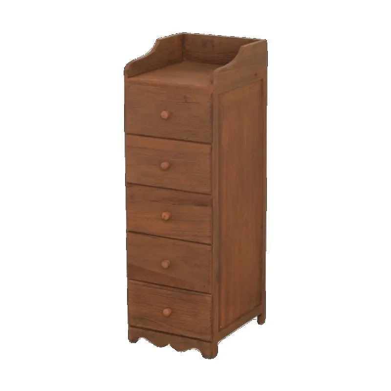 Solid wood free installation bedside table, chest cabinet storage, crack cabinet, window side table, log bedroom bedside small s
