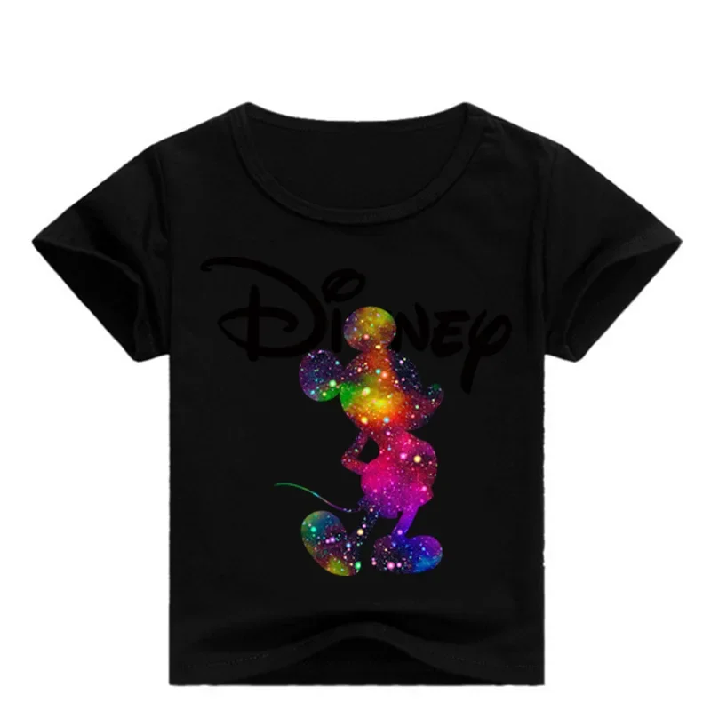 Camisetas de manga corta para niños, camisetas con estampado de Mickey Mouse de Disney, Disfraces para bebés, camisetas para niños y niñas, ropa de cuello redondo