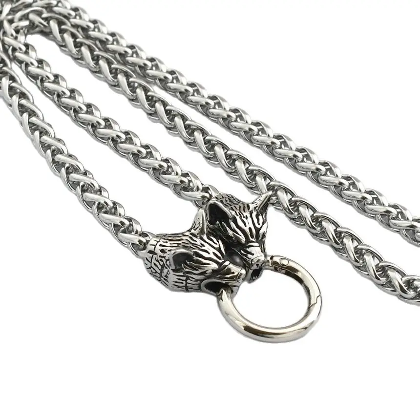 Viking stainless steel 19 styles animal head chain necklace titanium steel wolf head keel chain necklace various wearing methods