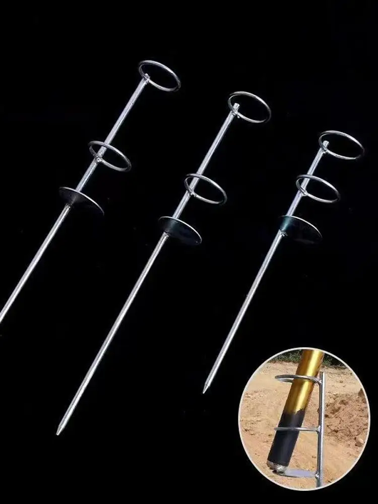 Support de canne à pêche en mer, prise de terre, 30/37/47cm, support Simple pour canne à pêche en plein air, Double cercle, support de prise de terre