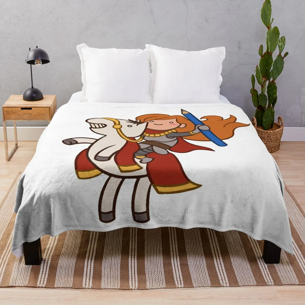 

Pencil Knight Throw Blanket decorative Flannel Fabric Blankets