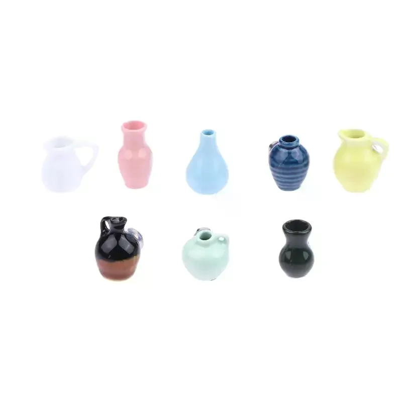 Aimant stéréo 3D pour décoration de maison, 1 pièce, petit Vase Miniature en céramique pour maison de poupée de Style Ins, autocollant pour réfrigérateur