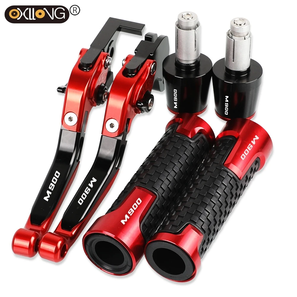 M 900 Motorcycle Accessories For DUCATI M900 Monster Metallic 2001 Adjustable Brake Clutch Levers Handlebar Hand Grips ends