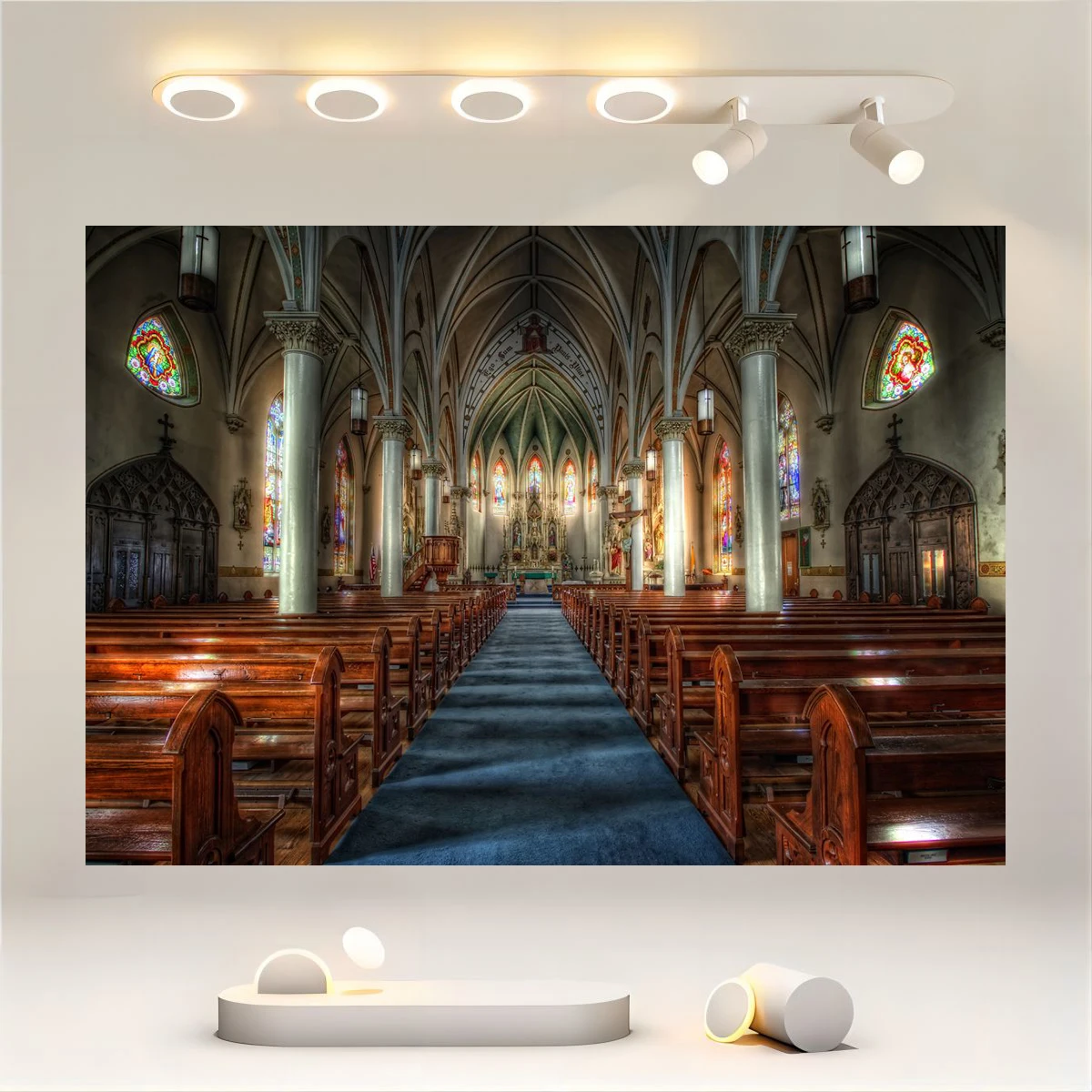 Indoor background of church, wedding couple, church photo banner, children and adults photo, party shooting props