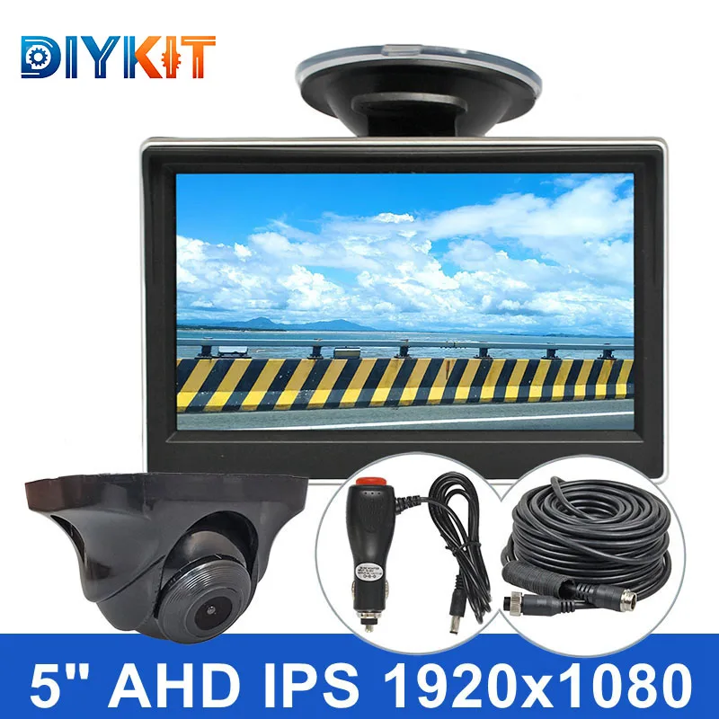 DIY KIT 5inch AHD IPS Car Monitor Rear View Monitor 1080P IP68 Waterproof Starlight Night Vision AHD Backup Car Camera