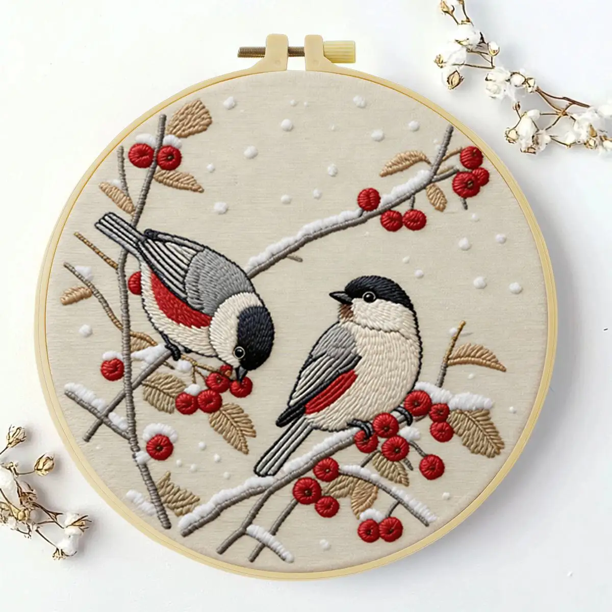 1 Stück 20X20CM/15X15CM 7,87/6,3 Zoll Tier - Vogel Stickerei Starter-Kit DIY-Kit DIY Stickerei-Set Handarbeiten Nähkunst – Detail 2