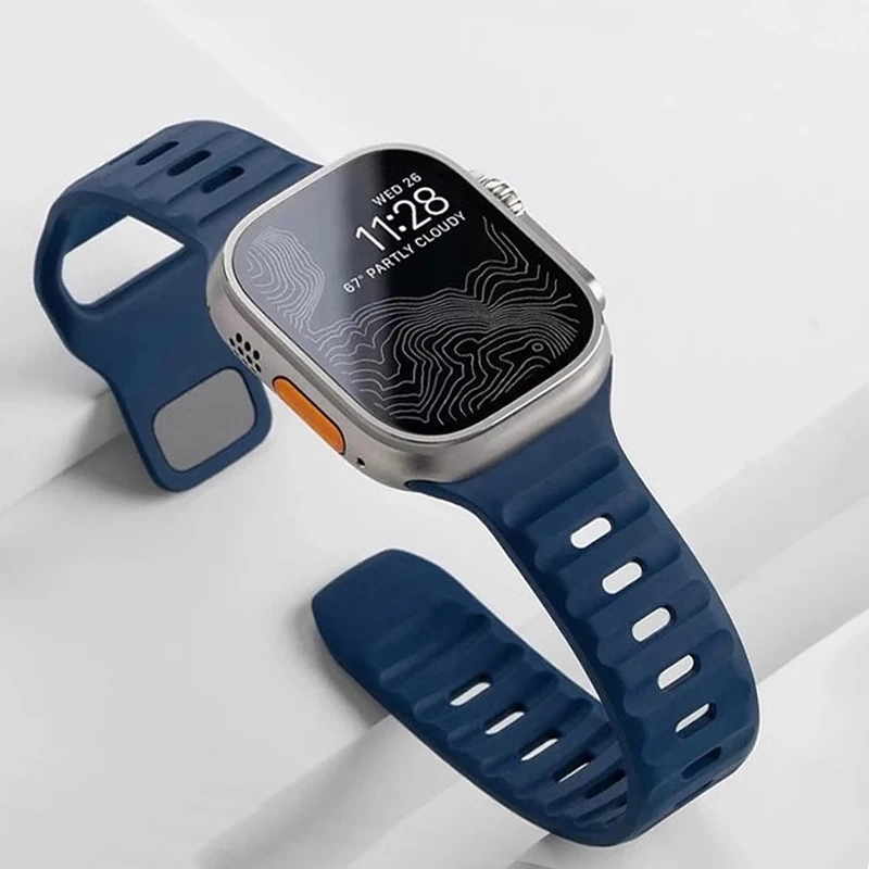 Rubber Band For Apple Watch Ultra 3 Strap 49mm 44mm 45mm 42mm 41mm 40mm 38mm sport bracelet Watchband iwatch Serise 11 10 9 8 7