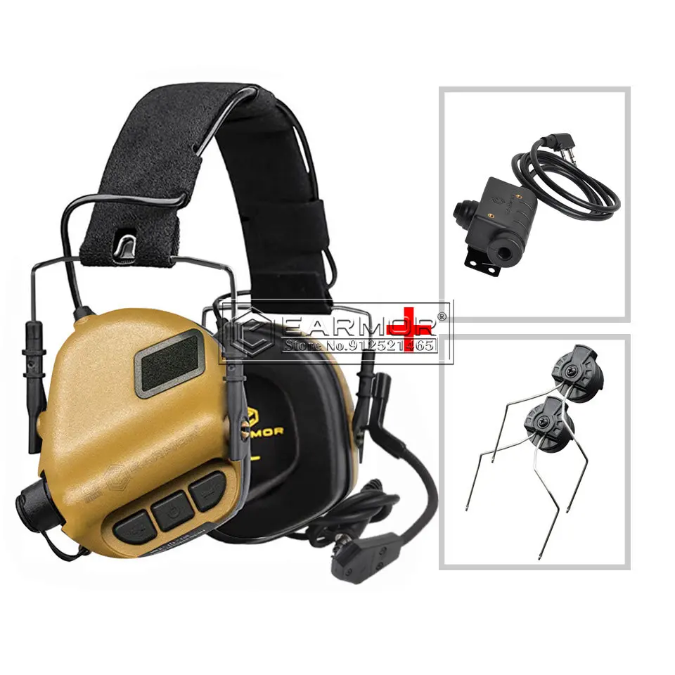 

EARMOR M32 Tactical Headset & M51 Kenwood PTT Adapter & ARC Rail Adapter Set