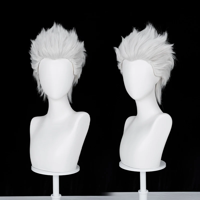 Game FGO X Honkai Star Rail Stay Night EMIYA Cosplay Wig Archer Cosplay Wig White Short Hair Role Play For Hallowmas Party