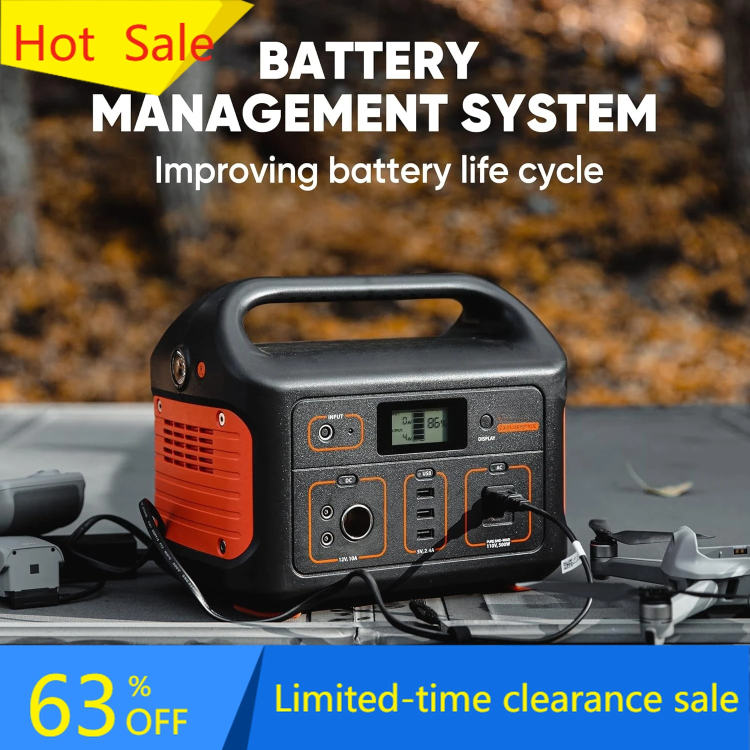 

Горячая распродажа: Портативная электростанция Explorer 500, 518 Вт·ч, уличный солнечный генератор, мобильный литиевый аккумулятор с выходом переменного тока 110 В/500 Вт