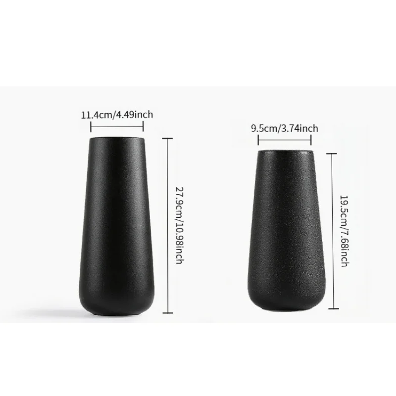 White Ceramic Vase Modern Minimalist Home Decor - Tabletop Ornament for Room Living Room