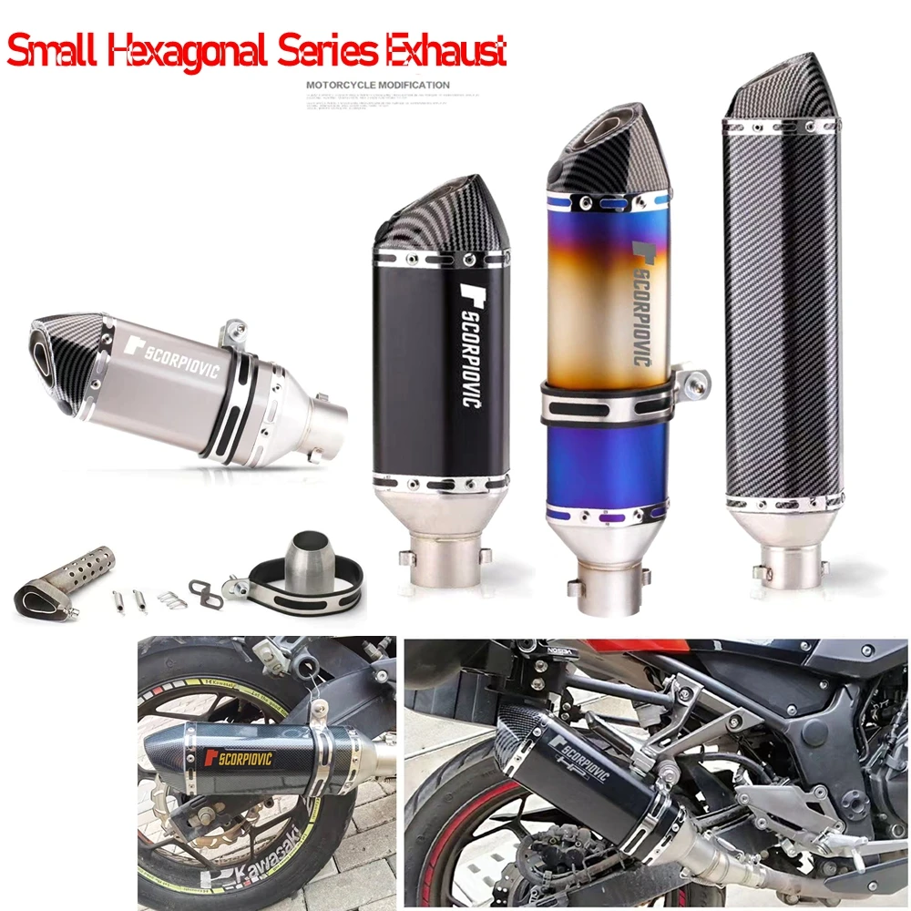 

51mm Universal Motorcycle Exhaust Pipe Modified Muffler Pipe With DB Killer For Z900 Ninja400 TNT600 MT07/09 250SR R3 RSZ100 GY6