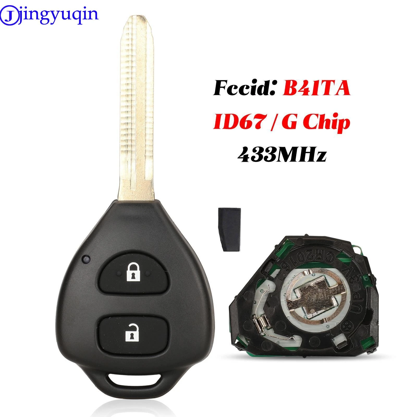 

jingyuqin Full Key Remote Car Key Control For Toyota prius 2 hilux etios vios yaris corolla FCCID: B41TA ID67/G Chip 433 Mhz