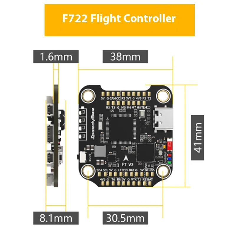 Speedybee F7 Fly Tower V3bl32 50a بلوتوث قابل للتعديل Bec 128kfpv سباق الطائرة بدون طيار تحكم مناسبة للتحكم في الطيران F722