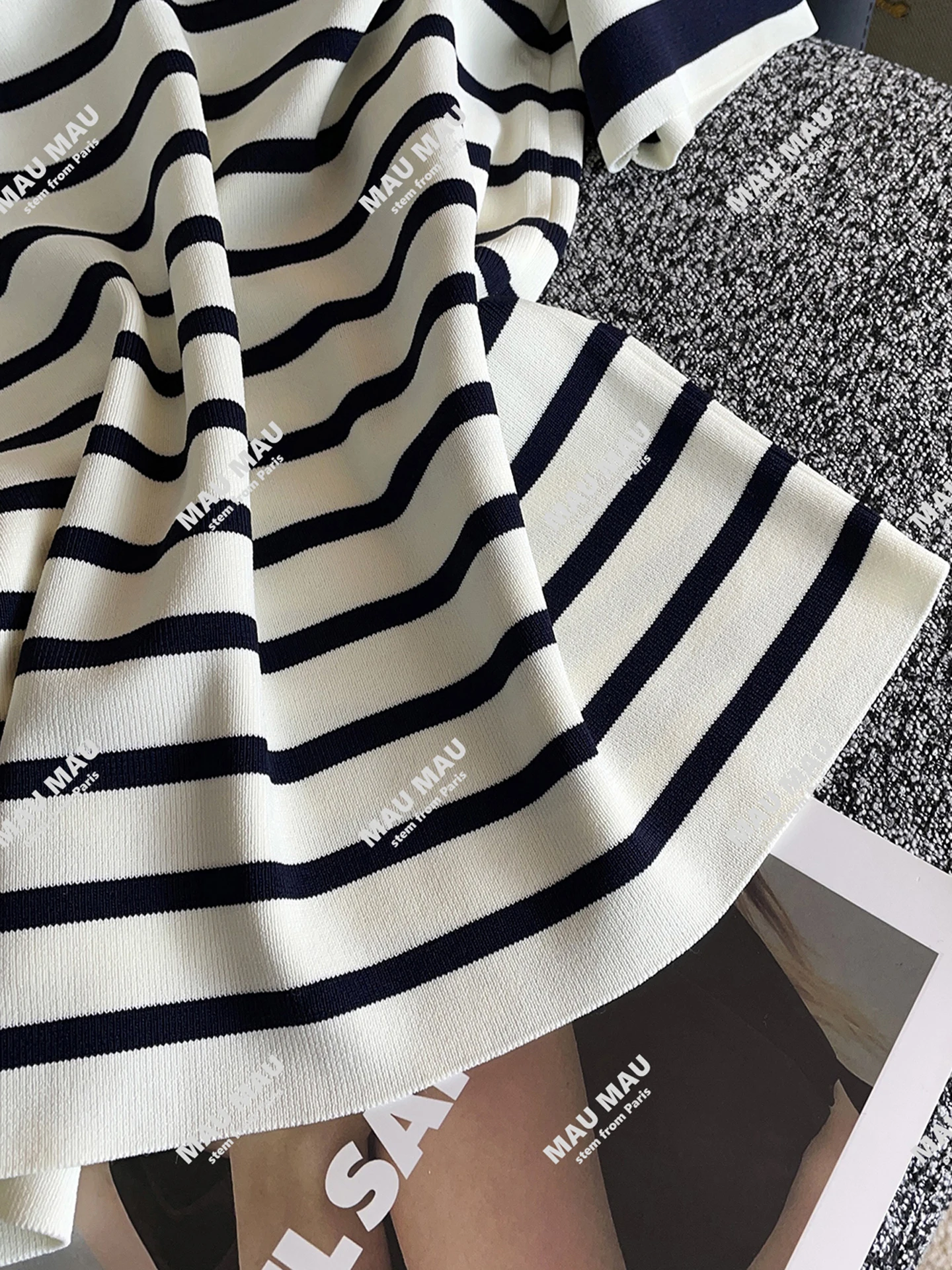 

Slimming Effectiven Casual Stripe Pattern Women's Knitted T-irt Top Faionable Commute Sle Regular Fit ort Sve