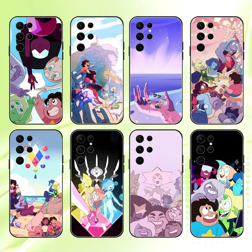 

Steven Cartoon Universe Phone Case For Samsung S 25,24,23,22,30,21,10,9,Ultra,Plus,Lite,FE,4,5G Black Soft Case