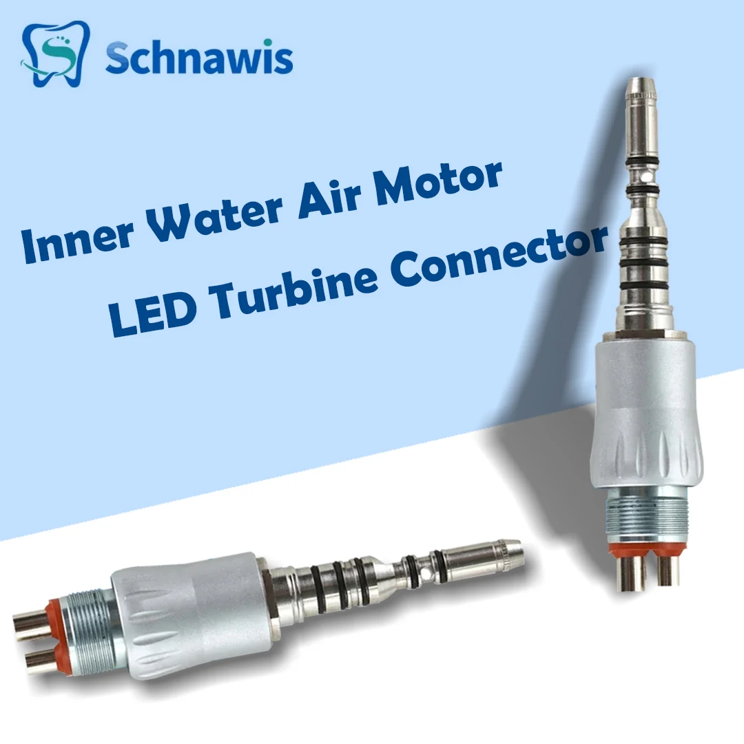 Schnawis Dental Fiber Optic Quick Coupling LED Turbine Connector Dentistry Inner Water Air Motor Slow Speed Handpiece Parts