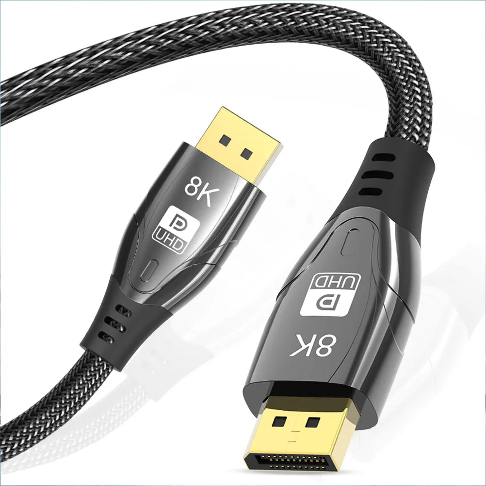 

Display Port Cable for Laptop Zinc Alloy Wire Computer Male Cord Black Aluminum Shell Video Extension