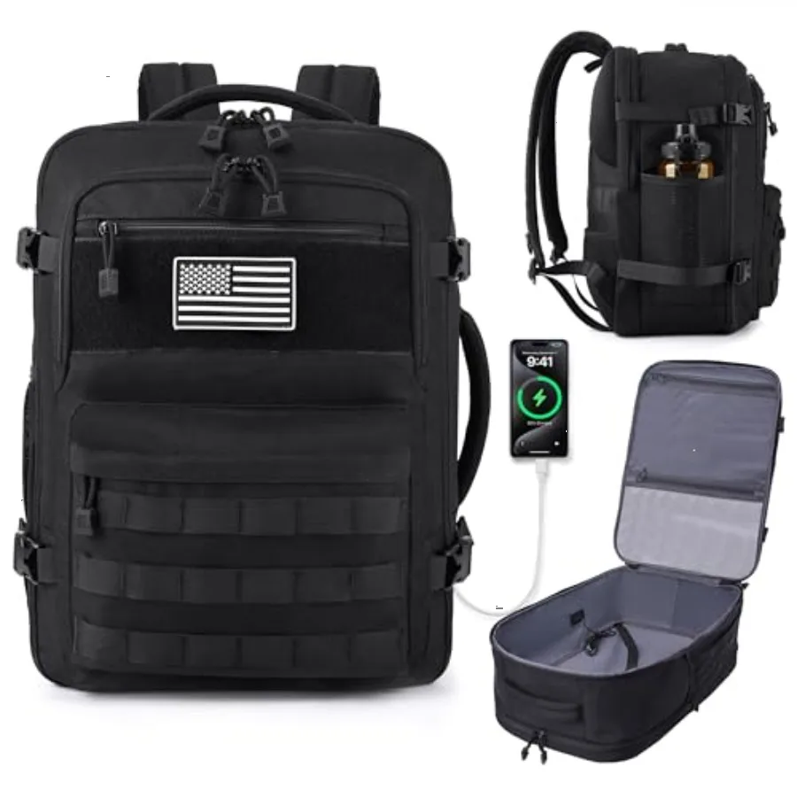 

TSA Approved Carry On Backpack, Extra Large Tactical Travel Backpack for Men, Airplane Approved Weekender Bag, Water Resistant