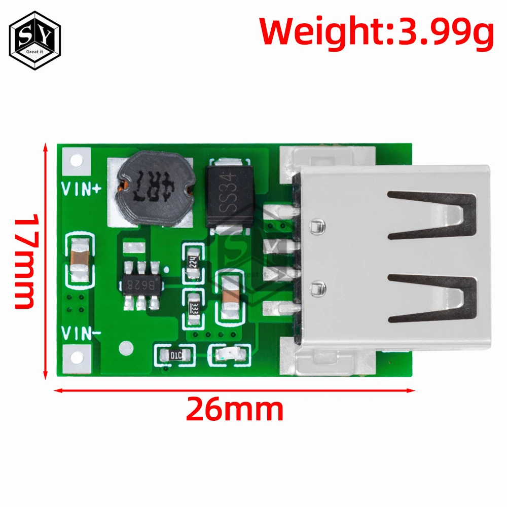 2V-5V To 5V 1200MA USB Output Boost Converter Mini DC-DC Step-up Power Module Lithium Battery Charger Board For Phone Camera