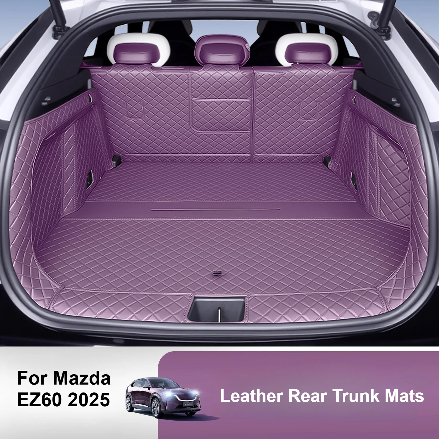 

Для Mazda EZ-60 2025 2026, задние коврики в багажник, кожаные водонепроницаемые коврики для багажника с защитой от царапин, защитная накладка для багажника, аксессуары для интерьера