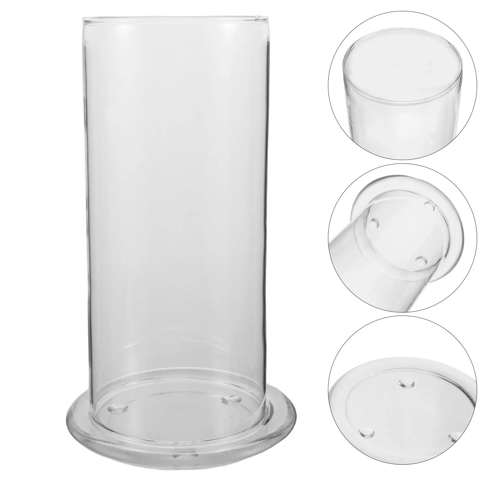 Glass Hurricane Candle Holder Clear Cylinder Chimney Cover for Pillar Candles Wedding Centerpiece Decor