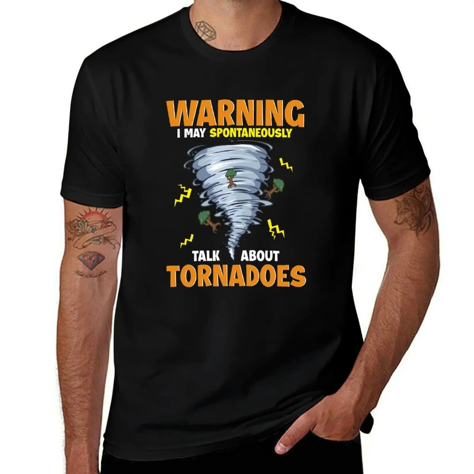 Warning I May Spontaneously Talk About Tornadoes T-Shirt Industrial Work Tee Shirt T-Shirt