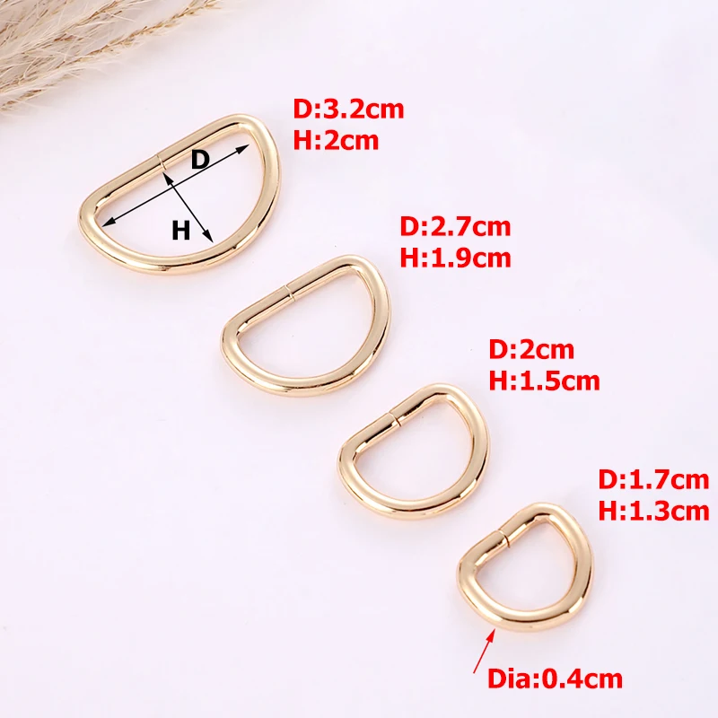 2/6/10pcs D-Ring Metal D Ring Adjustable Buckle Clasp for Leather Craft Bag Strap Belt Buckle Handle Shoulder Webbing