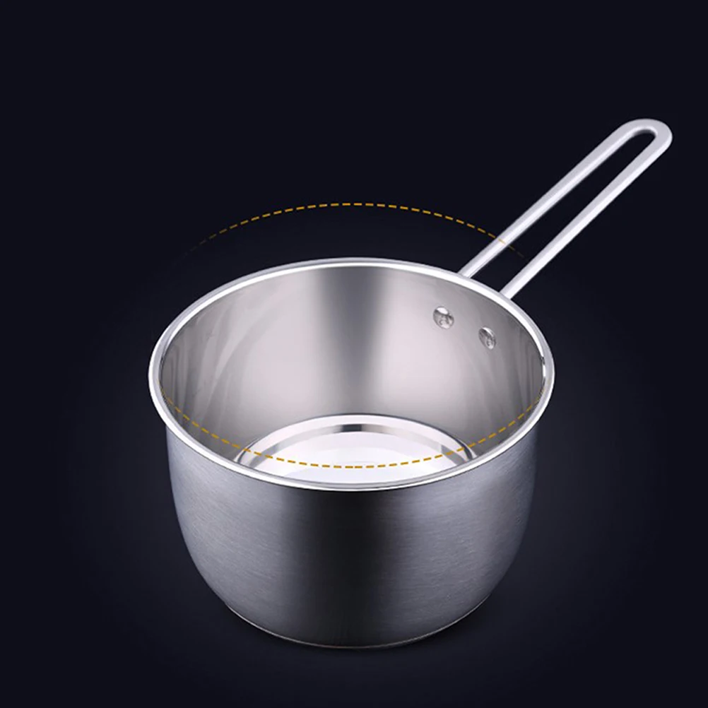 

Stainless Steel Milk Pot Multifunctional Cooking Pots Casserole Heating Ergonomic Design Easy Food Milk Sauces