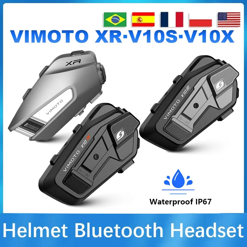 Vimoto Chinese Version XR/V10S/V10X Motorcycle Helmet Bluetooth Headset Multi-person Call Helmet Interphone Waterproof  IPX67