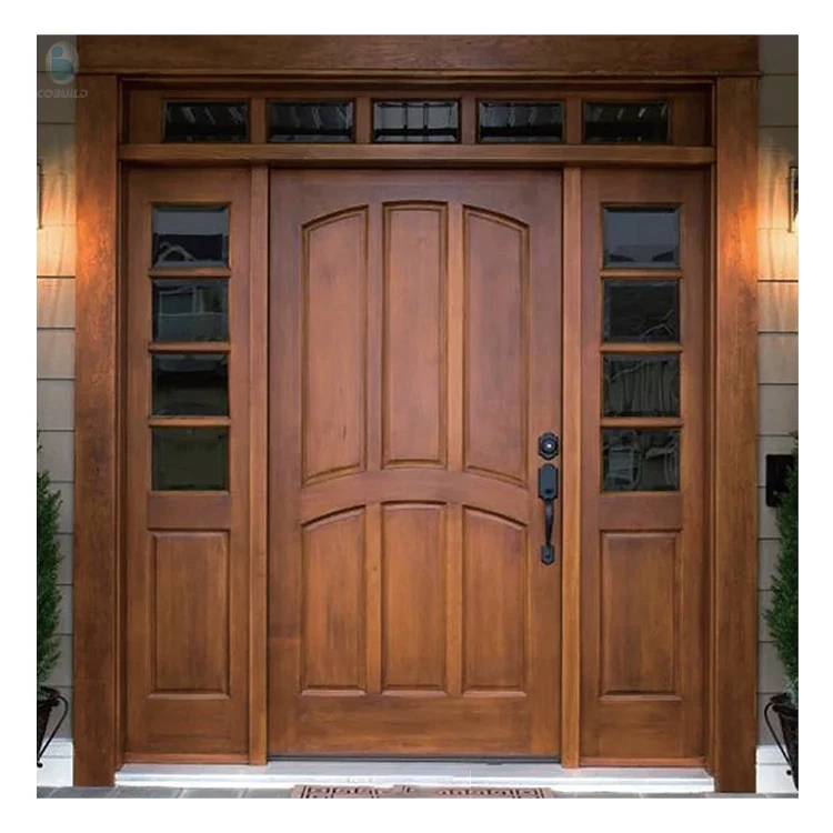 High quality custom traditional style outer wood entrance high quality wooden door entrance