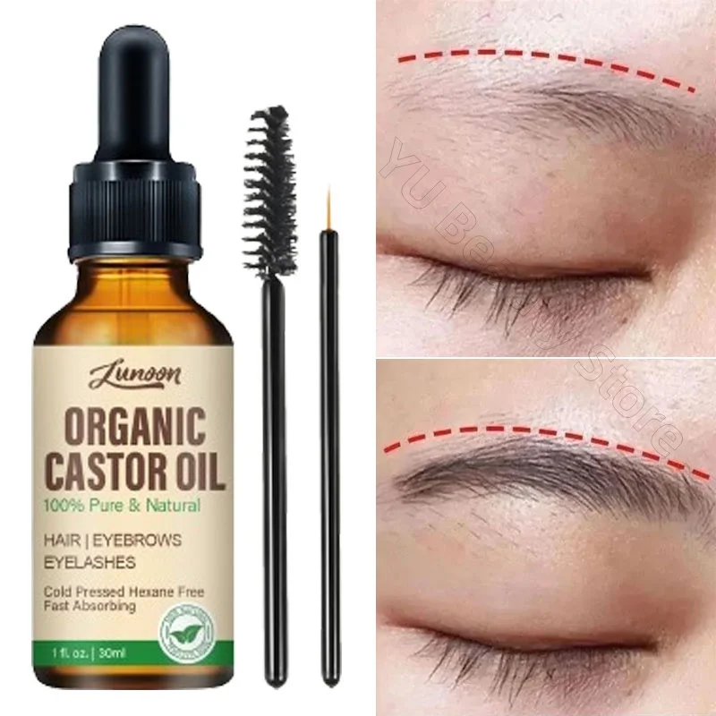 Aceite de ricino para crecimiento de pestañas, cosmético coreano para el cuidado de cejas más largas y gruesas, 30ml