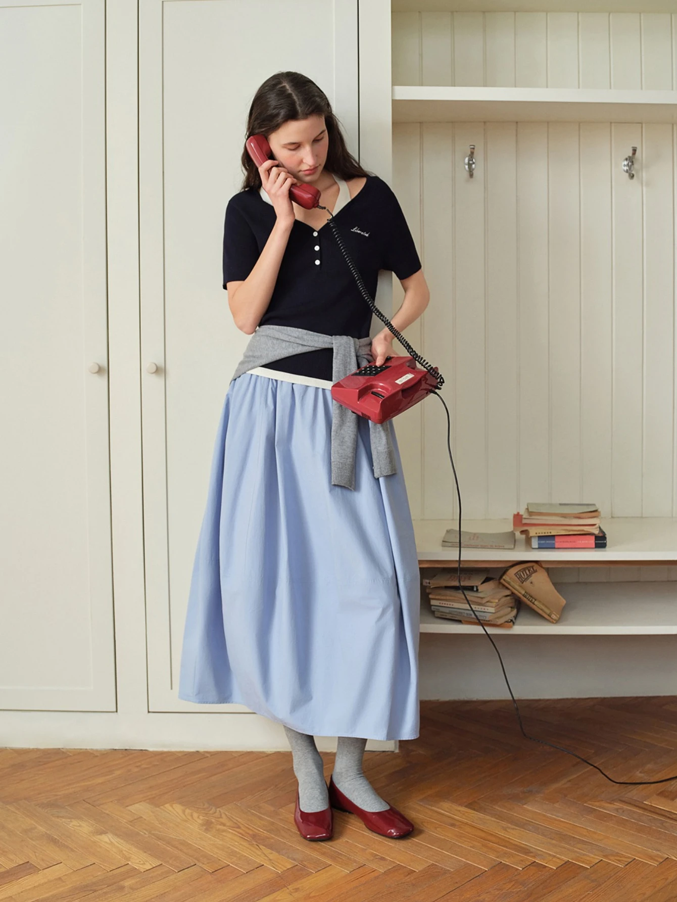 DUSHU High-waisted Bud Skirt BF New Summer 2026 Korean Style Solid Color Casual Simple All-match Cotton Breathable Cozy Trendy
