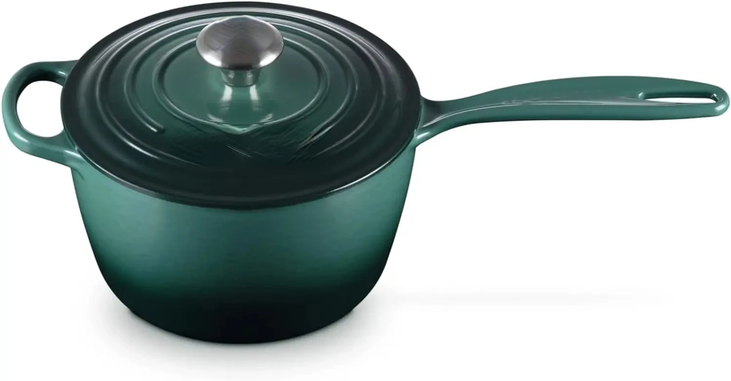 Enameled Cast Iron Signatre Saucepan, 2.25 qt., Artichaut