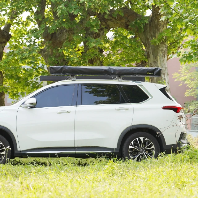270 Degree Freestanding Vehicle Awning Tent 4X4 Offroad Camping Sun Shelter with Aluminum Case for Car Roof