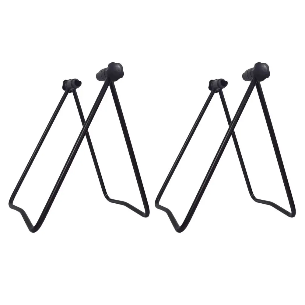 2 قطعة حامل عرض الدراجة أرفف خلفية حديدية قابلة للطي متينة وقوية لتخزين الدراجة في الهواء الطلق تدعم الخدش