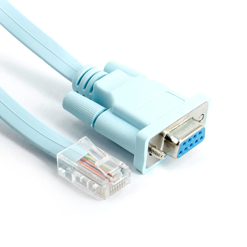 RJ45 to DB9 Cable Debugging Lan Cable Splitter Acrylic Ethernet to RS232 Wire Cable Adapter for Cisco Router Console PC Computer